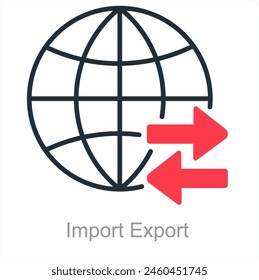 Import Export and shipping icon concept
