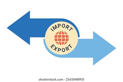 Import export worldwide trade arrows