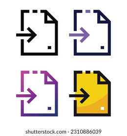 Import file icon design in four variation color