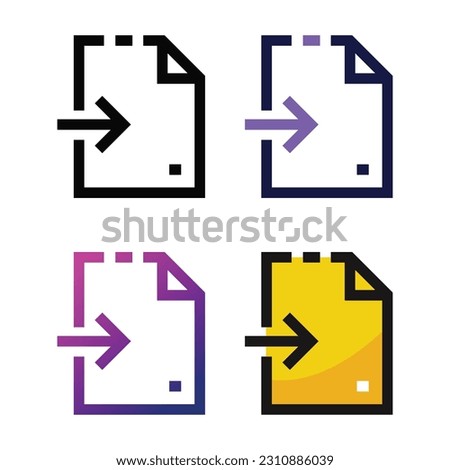 Import file icon design in four variation color