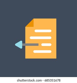 Import file icon. File document symbol