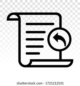 import files or document download icon with line art on a transparent background