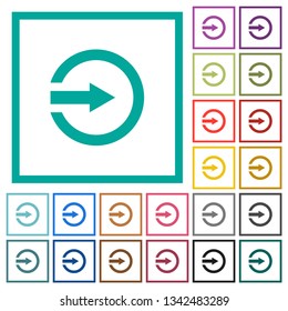 Import flat color icons with quadrant frames on white background
