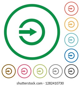 Import flat color icons in round outlines on white background