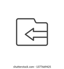 Import, folder vector icon. Multimedia minimalist outline vector icon.