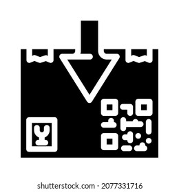 vector de icono de glifo de importación de productos. signo de importación de bienes. símbolo de contorno aislado ilustración negra