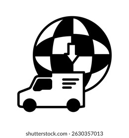 Import Goods glyph, mini illustration icon. use for modern concept, print, UI, UX kit, web and app development. Vector related to sales, logistic and ecommerce