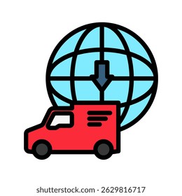 Import Goods outline color, mini illustration icon. use for modern concept, print, UI, UX kit, web and app development. Vector related to sales, logistic and ecommerce

