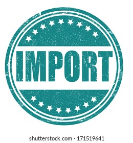 Import grunge rubber stamp on white, vector illustration
