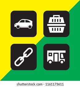 import icon. 4 import set with carrier, transport and chain vector icons for web and mobile app