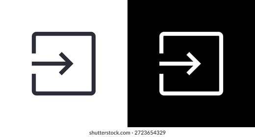 Concepto de icono de importación con fondo blanco negro plano. Ilustración vectorial.