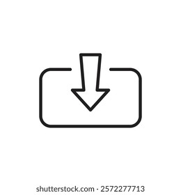 Import icon Flat vector set outline