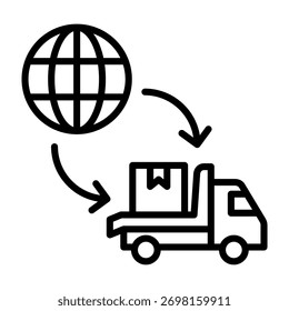 Import Icon Line Style Vector Illustration