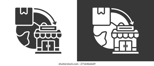 Colección De Vector Del Conjunto Del Icono De La Importación Aislada En Blanco Y Negro