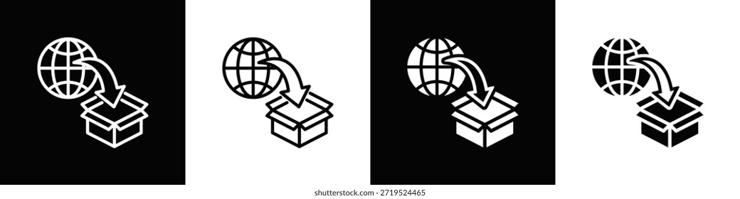 Importar Estilo De Plano De Fundo Branco E Preto Do Conjunto De Ícones