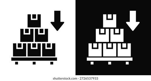 Estilo de fondo blanco y negro del icono de la importación