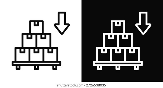 Estilo de fondo blanco y negro del icono de la importación