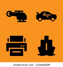 import, industry, business and industrial icons set. Vector illustration for web and design