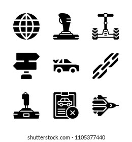 import, industry, up and export icons in Technology vector set. Graphics for web and design