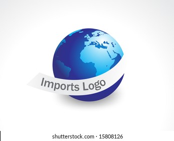 A  import logo globe with white background