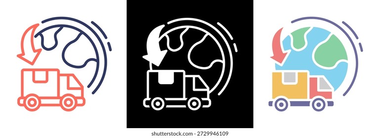 Icono de presión de importación linecolorfull Ilustración vectorial