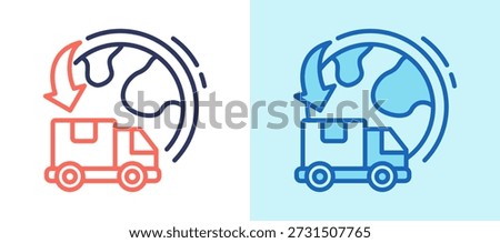 Import Pressure Icon whiteblue Vector Illustration