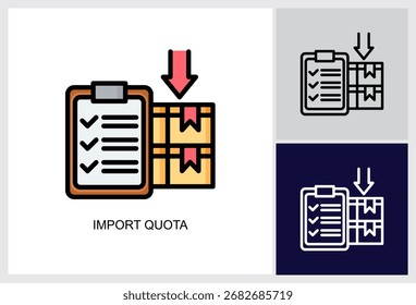 Kontingentsymbol importieren Multi Style Vector Illustration