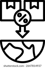 Import Quotas Icon Outline Vector Illustration