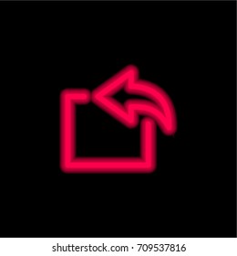 Import red glowing neon ui ux icon. Glowing sign logo vector