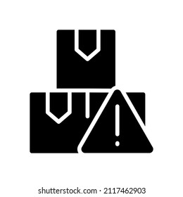 Import regulations black glyph icon. Customs restrictions and rules. Goods shipping and supply. International selling. Silhouette symbol on white space. Vector isolated illustration