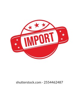 import Rubber stamp design. VECTOR ILLUSTRATION.