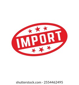 import Rubber stamp design. VECTOR ILLUSTRATION.