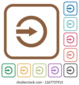 Import simple icons in color rounded square frames on white background
