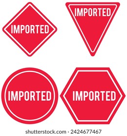 Import symbols in different shapes, with red background and white text, textured background, to alert fragility of objects.
