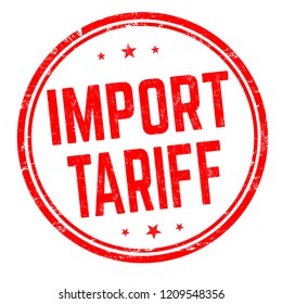 Import Tariff Sign Or Stamp On White Background, Vector Illustration