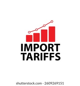 Import tariffs sign on white background	