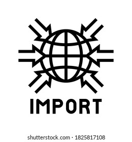 import transportation line icon vector. import transportation sign. isolated contour symbol black illustration