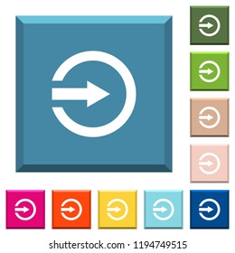 Import white icons on edged square buttons in various trendy colors