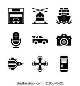 import, wireless, office and flash icons in Technology vector set. Graphics for web and design