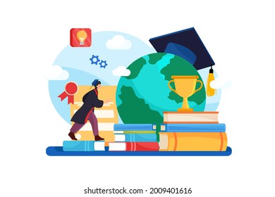 Importance Of Education Illustration concept. Flat illustration isolated on white background.