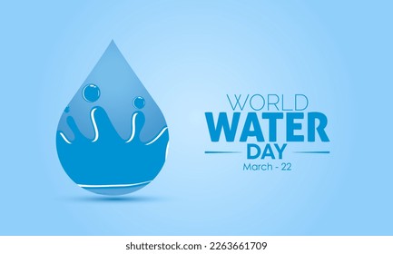 Importance of fresh water for save life save earth concept banner template. World Water Day concept of March 22