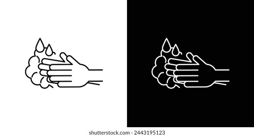 Importance of Hand Washing Icons. Clean Hands and Sanitation Symbols.