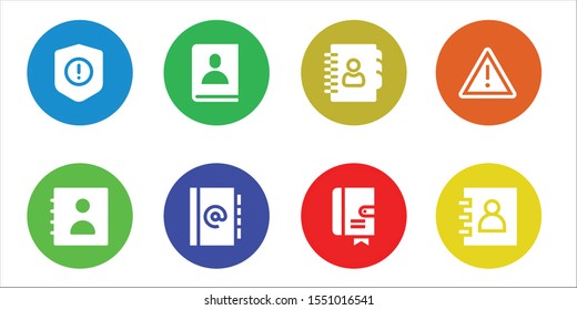 importance icon set. 8 filled importance icons.  Collection Of - Warning, Agenda icons