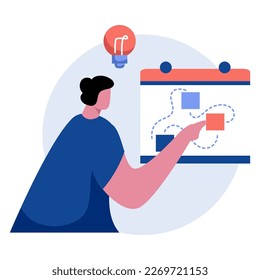 The Importance of Planning This illustration can show someone planning a long-term business strategy with complex graphs and diagrams. opportunity business concept