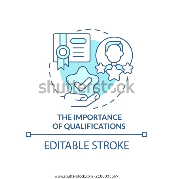 Importance of qualifications turquoise concept icon.\
Corporate coaching trend abstract idea thin line illustration.\
Isolated outline drawing. Editable stroke. Arial, Myriad Pro-Bold\
fonts used