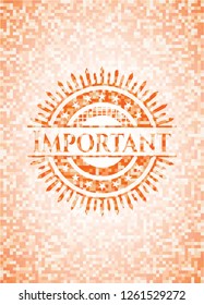 Important abstract orange mosaic emblem