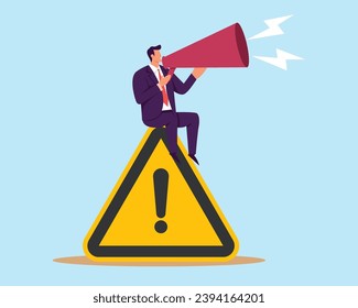 Important announcement, attention or warning information, breaking news or urgent message communication, alert and beware concept