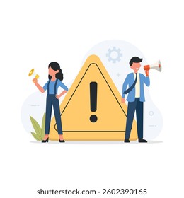Important announcement, attention or warning information, alert and beware concept illustration