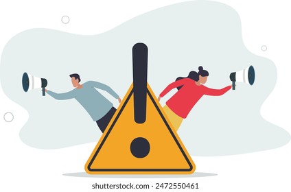Important announcement, attention or warning information,flat vector illustration.