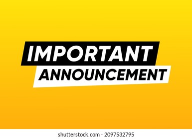 Important Announcement Banner Vector Design